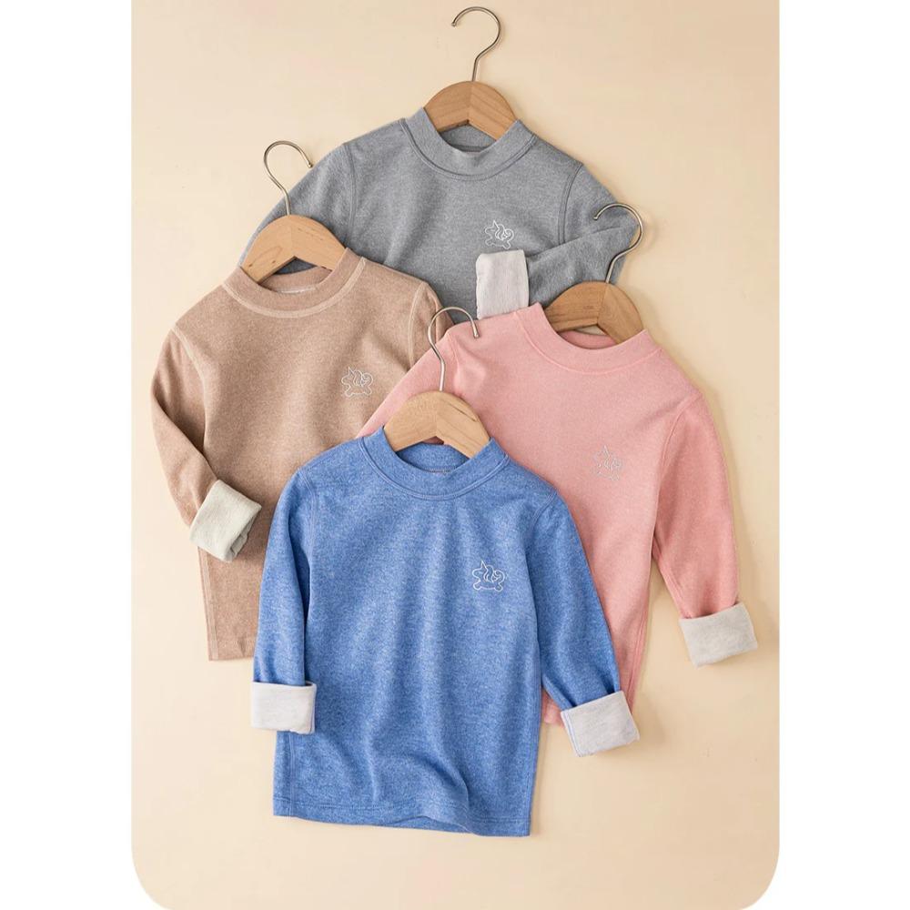 Kids Wool & Silk Thermal Underwear Set Breathable Warm Base Layer Pajamas Soft Cozy Winter Loungewear for Boys & Girls