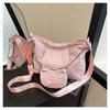 Canvas bag women's large-capacity new summer versatile messenger mother and child bag pleated college student tote bag