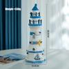 Mediterranean Coastal Theme Wooden Lighthouse Ornament Handcrafted for Home Decor for Desktops and Shelf Display