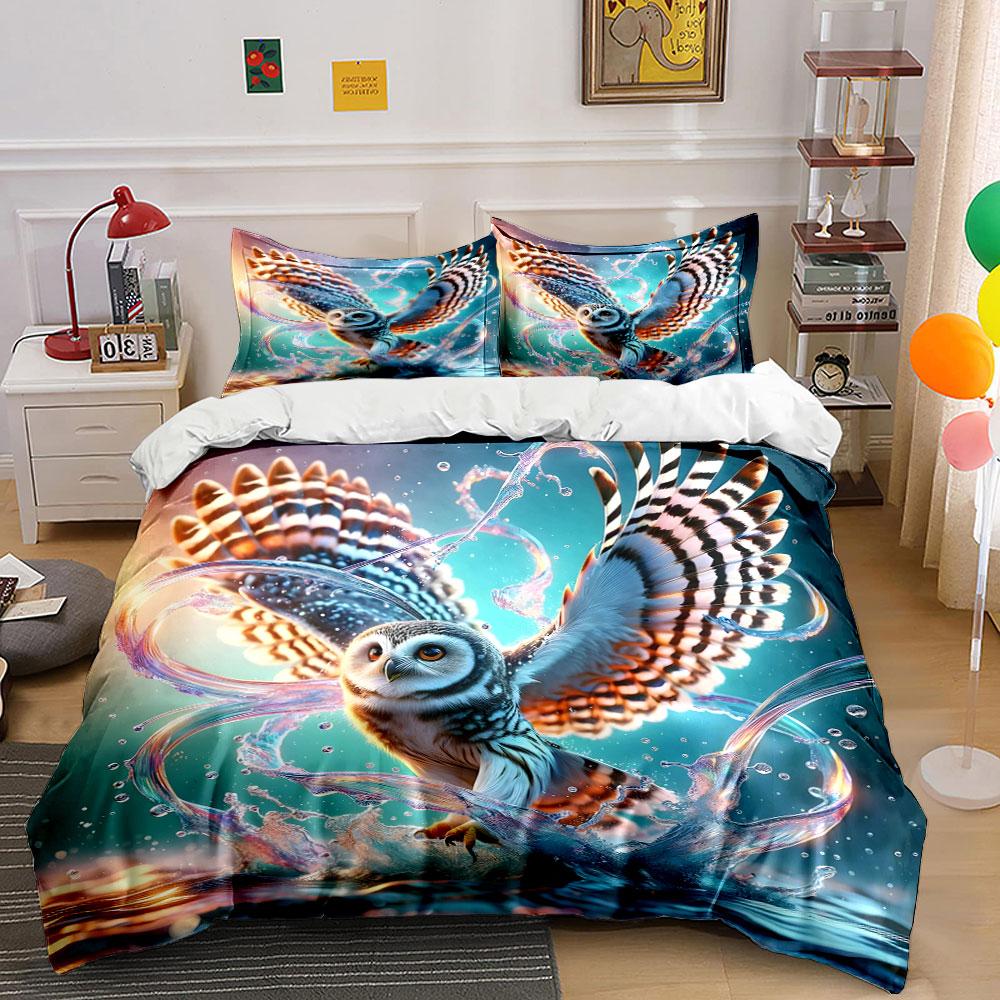 "Graceful owl splashes" Bedding sets Duvet covers Pillowcases(1* Duvet Cover 2* Pillowcases without duvet insert)