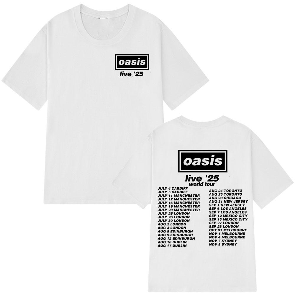 British Rock Band O-Oasis Live 25 Tour T Shirt Men Women Gothic Vintage Oversized T-shirt Men Women Cotton Short Sleeve T-shirts