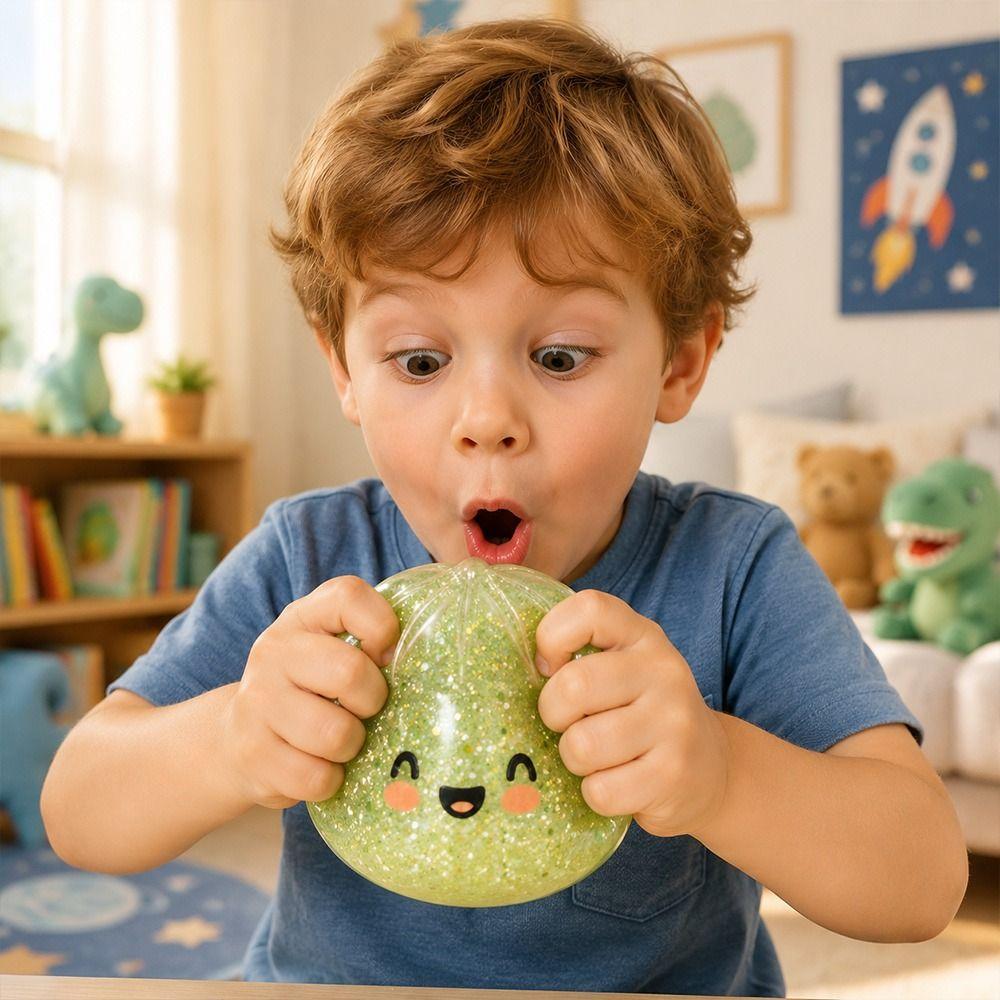 Glitter Dumplings Squeeze Toy with Steamer Stress Relief Toy New Decompression Toy  Relaxation Tool