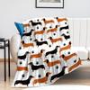 Cute Dachshund Dog Printed Blanket for Sofa Bed Travel Camping Living Room Office Conditioning Blanket for All Seasons Gifts