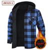 Camicia a quadri spessa in flanella con fodera in peluche da uomo