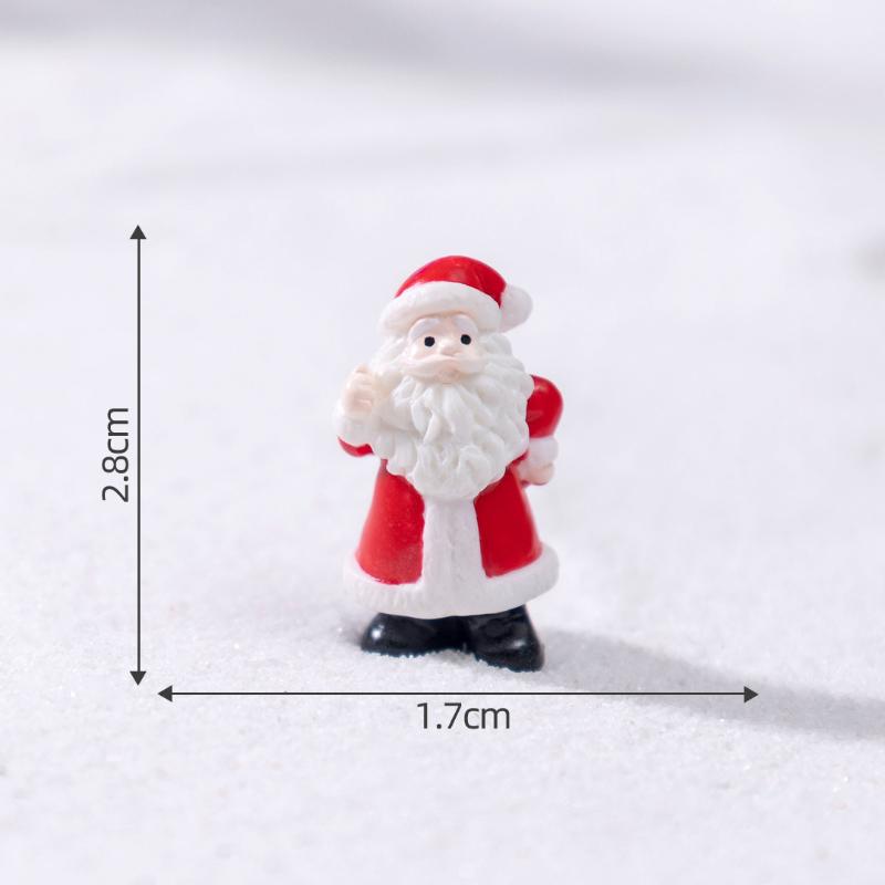 1/4Pcs Christmas Tree Santa Claus Snowman Elk Penguin Bell Miniature Landscape Ornaments Home New Year Xmas Doll House Decor
