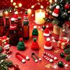 Decorative Bottle Toppers for Christmas 9 Pcs Mini Knit Hat And Scarf Set Advent Calendar, Handmade Tiny Santa Gift Kids Scarves Countdown Calendar