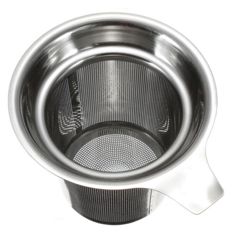 Stainless Steel Tea Filter Basket Mesh Cup Reusable Strainer Herbal Locking Tea Filter
