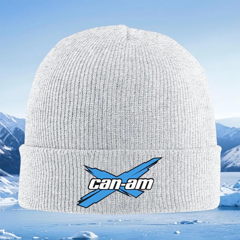 CanAm Logo Designblue Cross Unisex Women Unisex Knitted Hat Beanie Pullover Cap Winter Thermal Warm Christmas Outdoor Cycling Hik