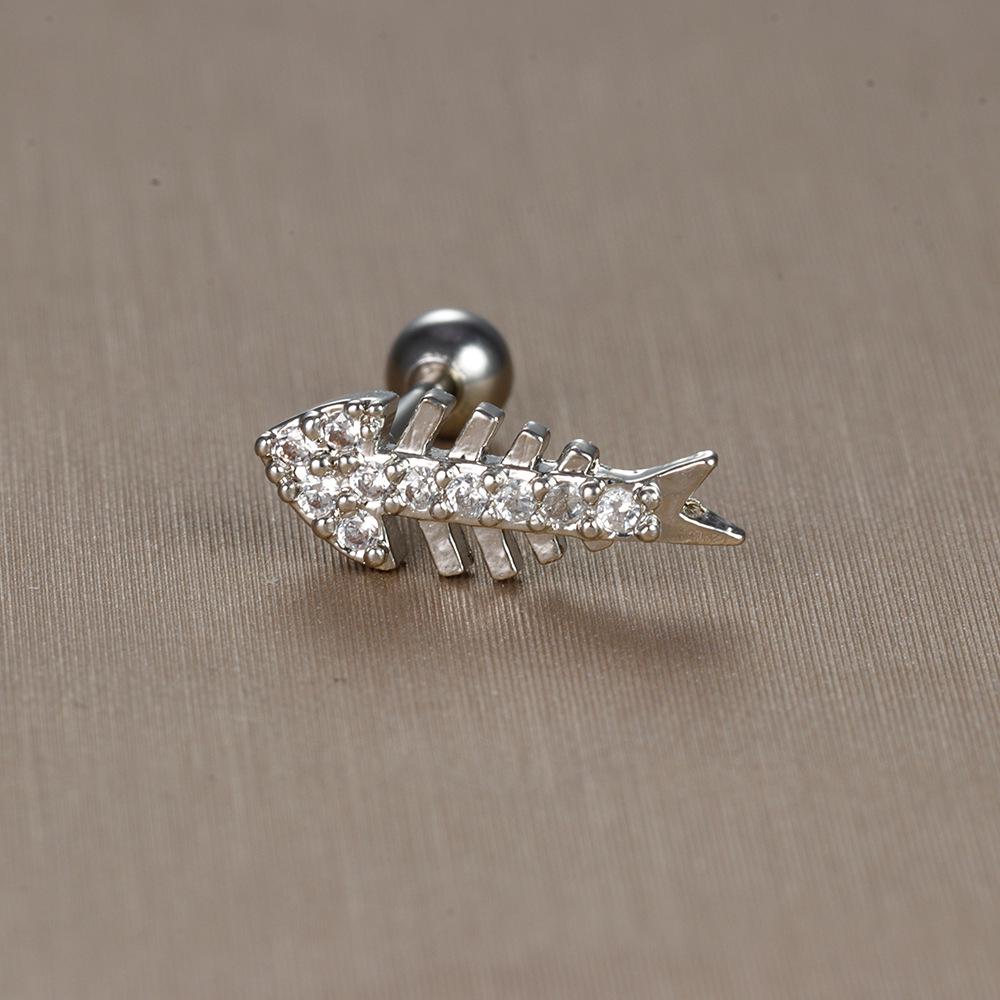 Gold Stainless Steel Earrings with Zircon Studs - Creative and Elegant Design