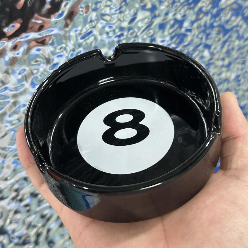 Trendy Black Ceramic Ashtray Ornament for Living Room