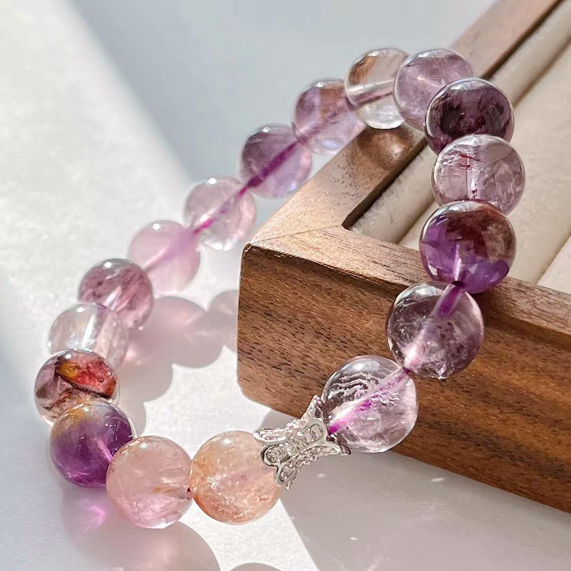 High Quality 10Mm Large Particle High Quality Natural Purple Ghost Bracelet Bracelet