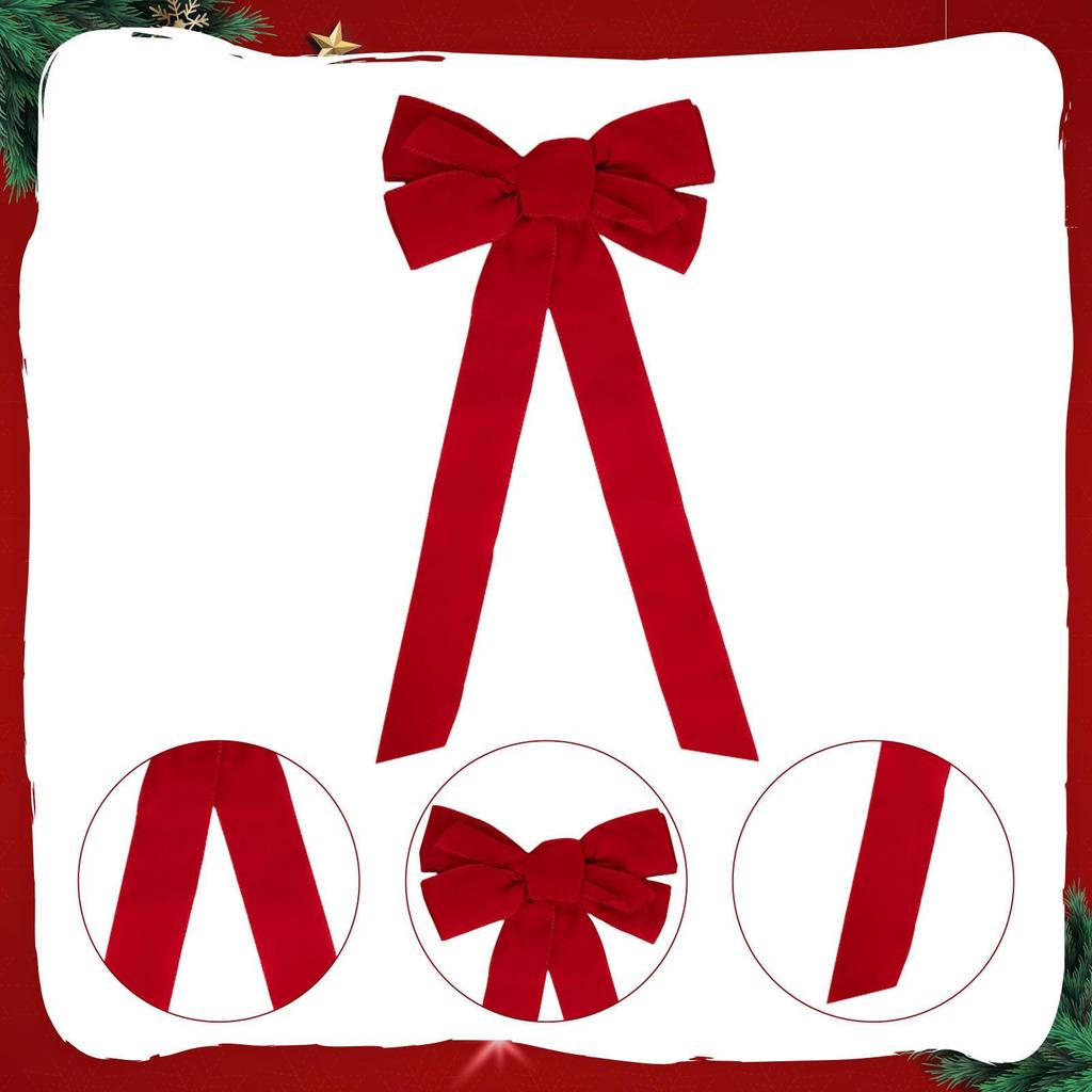 Weihnachtsschleife Dekorative Verzierung Rot Groß Deko für Party Innen Außen Feiertag