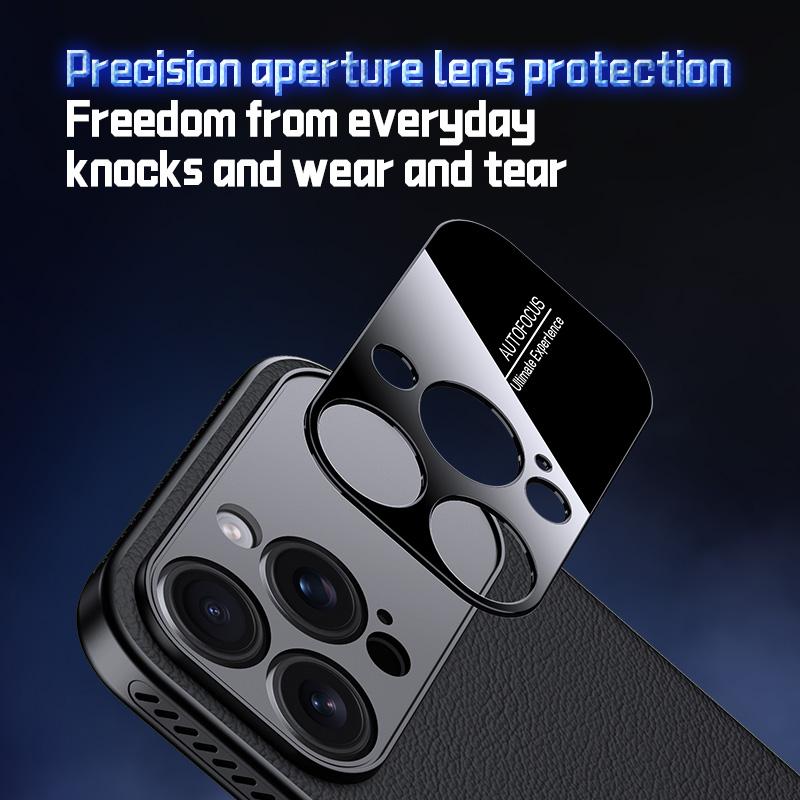 Pouzdro odvádějící teplo pro iPhone 16 15 14 Pro Max Ekologický kryt z veganské kůže s ochranou objektivu fotoaparátu Nový