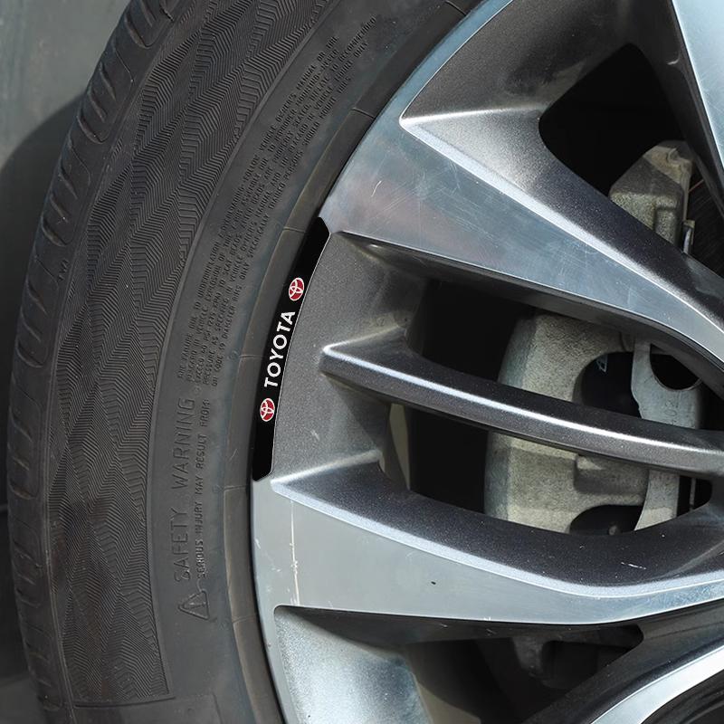 4Pcs Aluminum Car Wheel Hub Badge Sticker Tire Rim Decor Decal for Toyota Trd Corolla Camry RAV4 CHR Yaris Prius Prado Auris Avensis