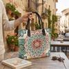 Bohemian Mandala Printed Tote Bag Large Capacity Casual Portable Handbag for Daily Shopping Travel Use