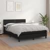 Exclusive House - Bed Slatted Base with Mattress Black 140x190 Cm Faux Leather