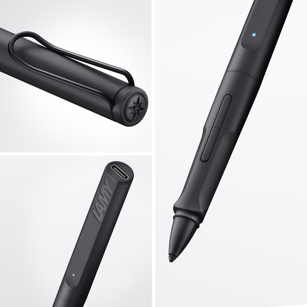 LAMY Safari All Black iPad Pencil Stylus with Palm Pressure and Tilt Sensing Compatible with Various iPad Models and Generations Up To 10 Hours