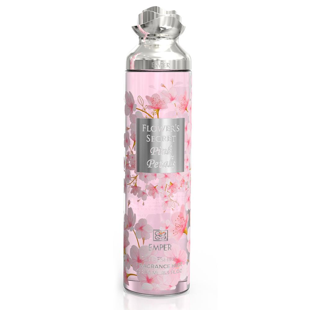 

Flower Secrets Emper Освіжаючий Квітковий Аромат Плюм Спрей для Тіла 250мл. 8.3 FL.OZ Спрей Ароматизована вода Pink Petals