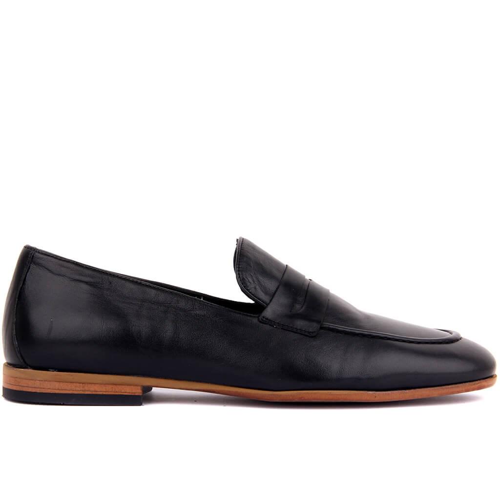 

Sail Lakers - Черная кожаная мужская обувь