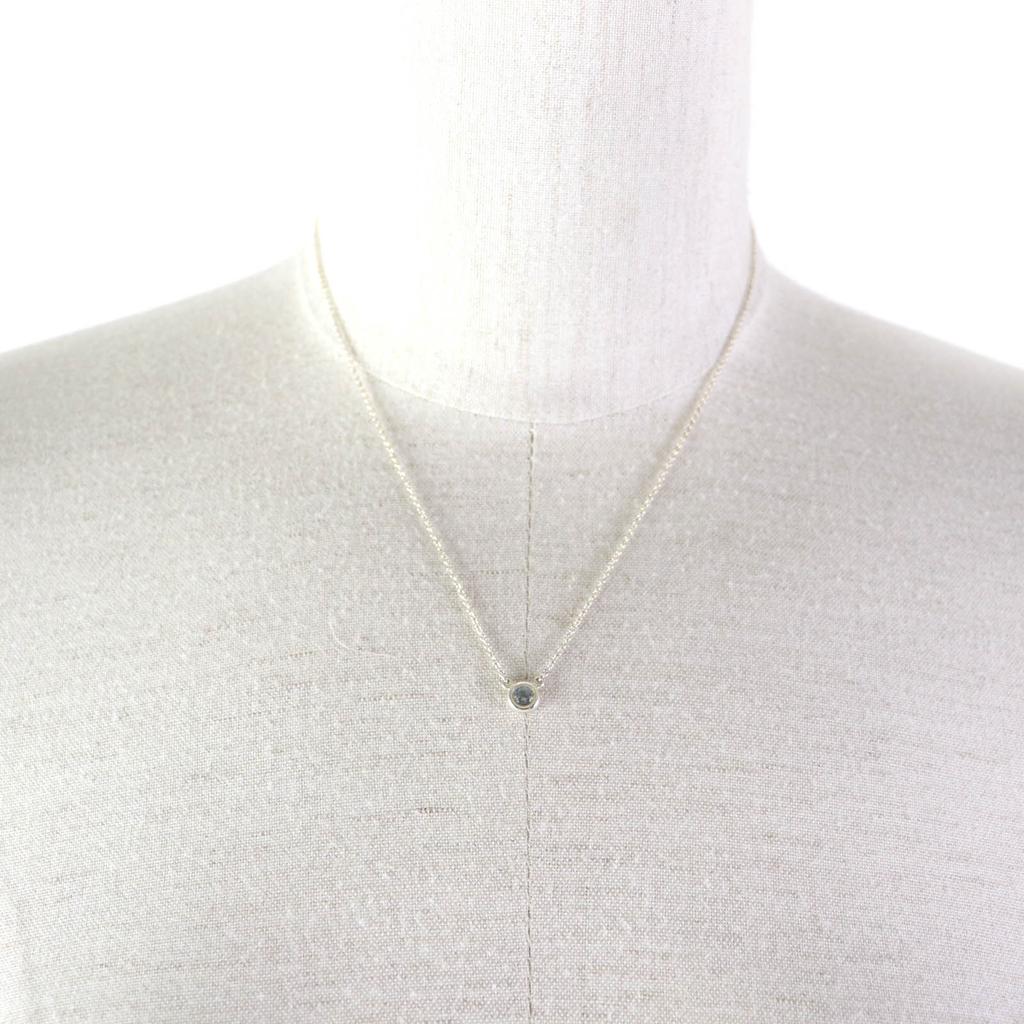 Great TIFFANY&Co. Necklace Color by the Yard Aquamarine 0.13 Carat Silver SV925 Used