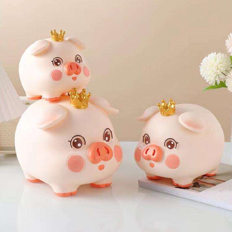 Decorative Pig Statue Saving Jar Money Management Holder for Children Teens Cartoon Animal Unbreakable Coin Piggy Banks