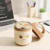 Cartoon Bear Insulated Porridge Cup Wide Mouth Leak-proof Thermal Soup Cup Sealed 304 Stainless Steel Inner Breakfast Cup