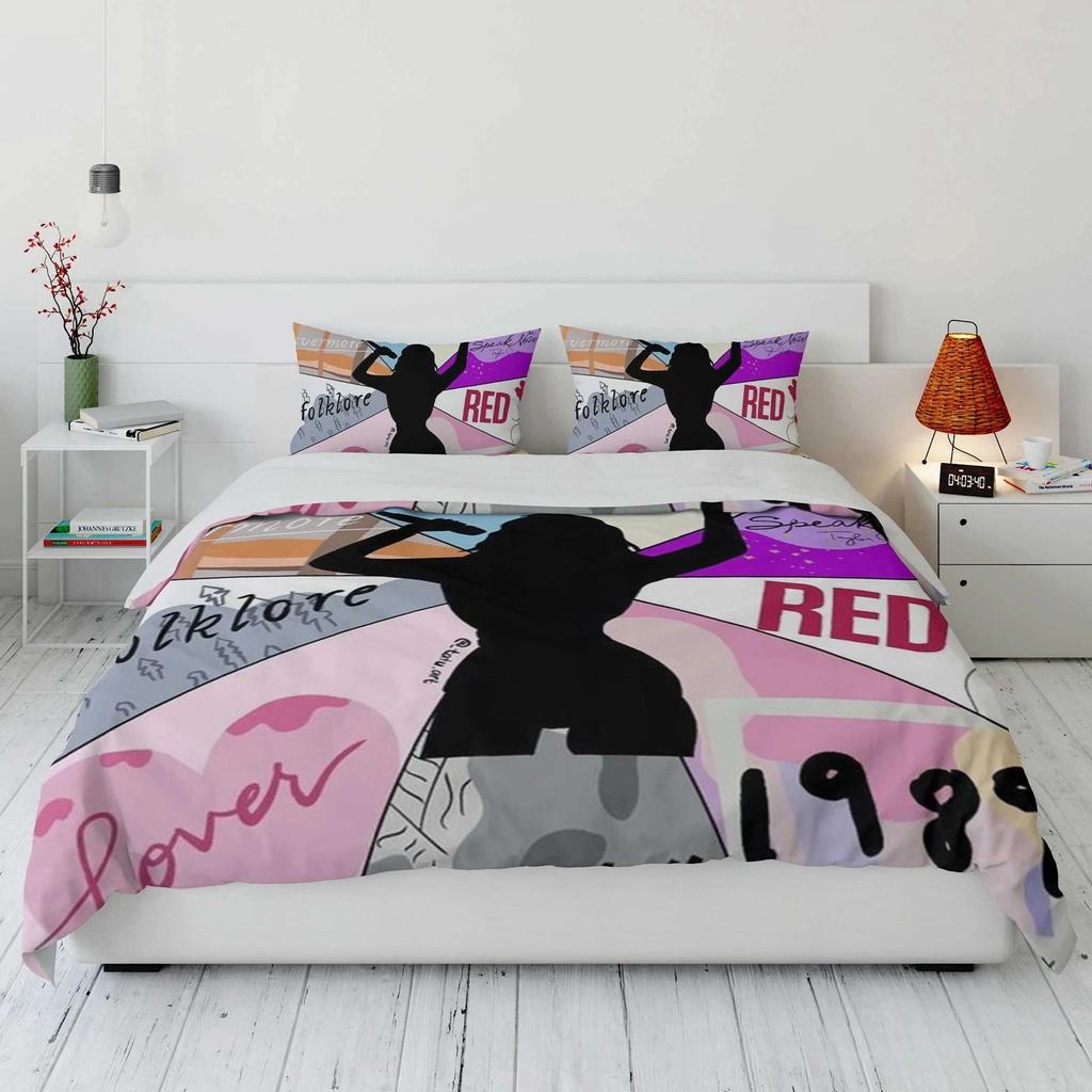 Pop Duvet Cover Female Singer Taylors Printing Bedding Set Celebrity Swift Pillowcase Bed Kit Famous Star Quilt Cover Bed Set