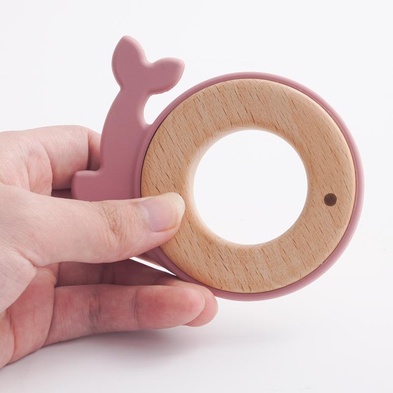 1Pcs Baby Teether Toy Cartoon Dolphin Shape Silicone Teether For Baby Chewing Teething Toy Kids Sensory Educational Toy