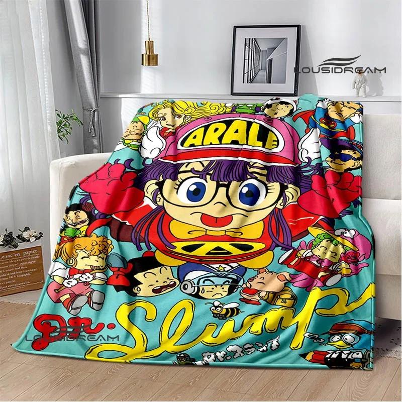 Doctor Slump Cartoon Printed Blankets Flange Warm Blanket Soft and Comfortable Blanket Picnic Blankets Bed Linings Birthday Gift