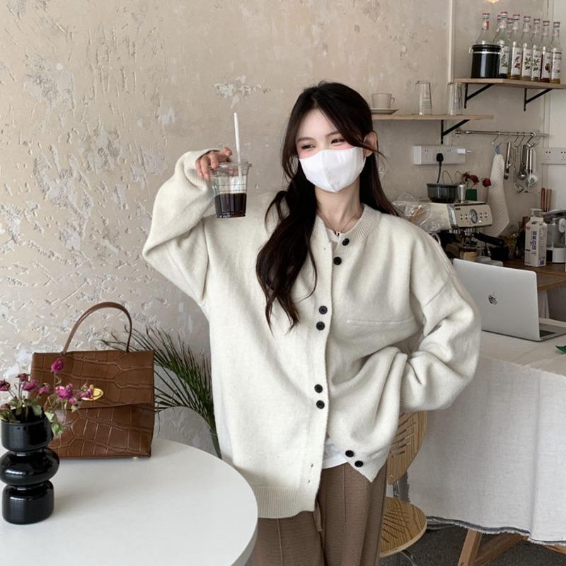 

Корейский трикотаж, кардиган, свитер, женский широкий свитер, пальто, весенний шикарный кардиган, топ, универсальный свитер с длинными рукавами, женский кардиган One Size абрикосовый