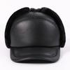 Men's Winter Genuine Leather Lei Feng Hat - Warm Duckbill Cowhide Cap for Elderly