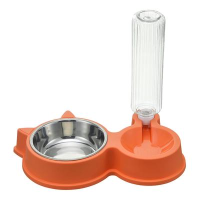 Haustier Doppelnapf Kippsicher Rutschfest Katzen Hunde Futter- und Wassernapf Set mit Automatischem Wasserspender für