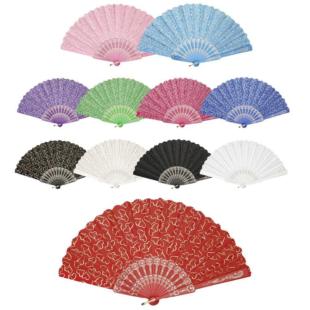 PP Chinese Style Fan Polyester Hand Held Fan Elegant Foldable Fan  Home Decor