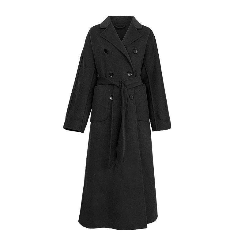 2025 Women's Plus Size Mid-Length Over-the-Knee Wool Coat - Autumn/Winter Fashion