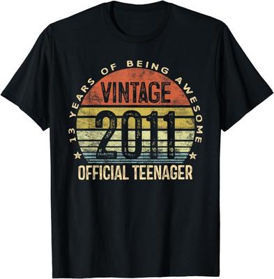 Vintage 2011 Offizieller Teenager 13. Geburtstagsgeschenke 13 Jahre alt T-Shirt Männer Frauen