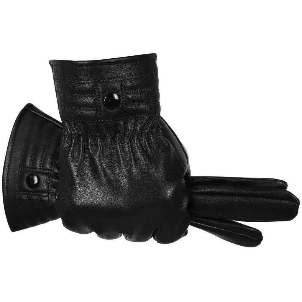 Herren Lederhandschuhe Winter Outdoor Motorradhandschuhe Plus samtdicke Touchscreen-Handschuhe