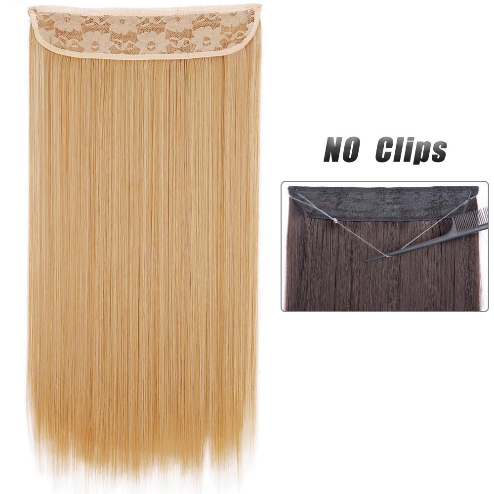 MERISIHAIR Women Fashion Long Straight Hair Extensions Synthetic Fiber Long Wavy Straight Invisible No Clips Hairpiece