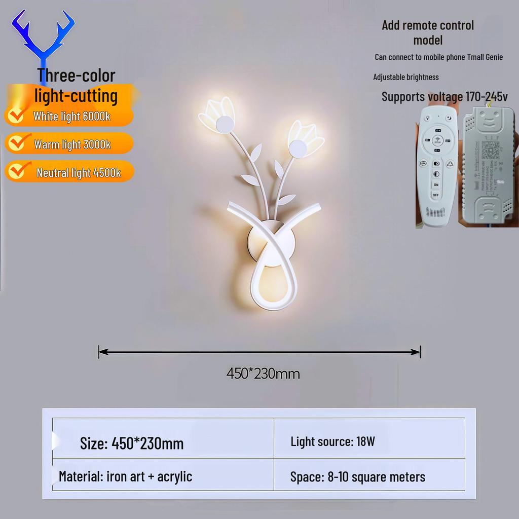 Kreative LED-Wandleuchte für den Innenbereich mit Fernbedienung - Stufenloses Dimmen für Schlafzimmer, Wohnzimmer, Flur, Balkon oder Treppenhaus