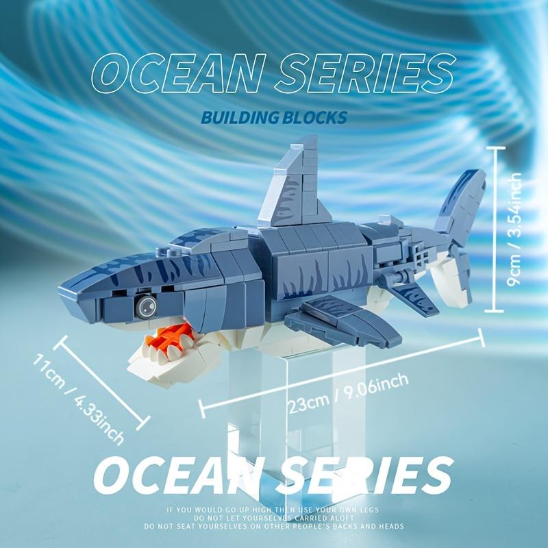 Marine Animal Building Blocks Youngsters's Puzzle Toys Crab Plug-in Lobster Shark Turtle Starfish Whale Model Toys for Students