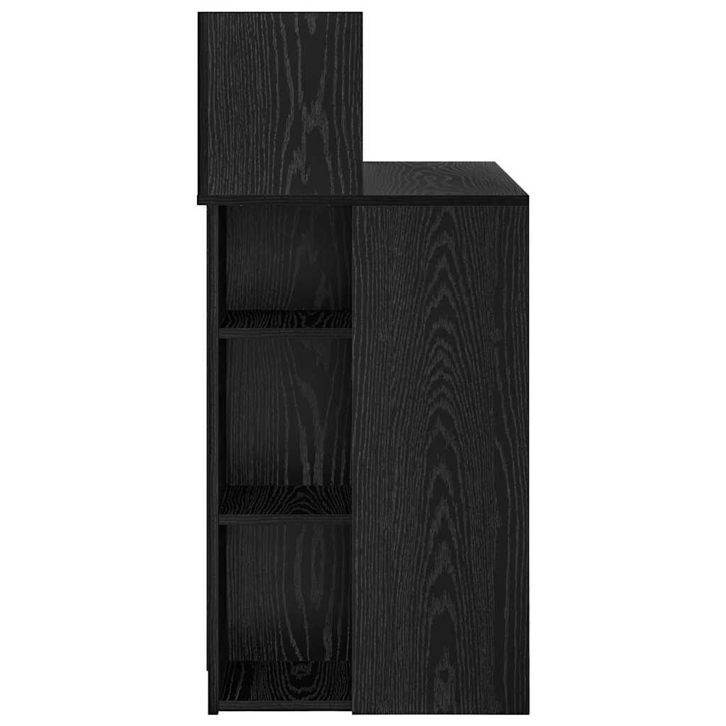 Desk with Shelf Black Oak Effect 90 x 48 x 101.5 cm