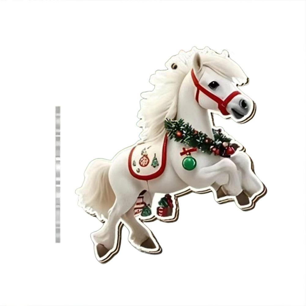 

Party 2D Flat Christmas Hanging Pendant Ebony Horse Majesty Acrylic Car Horse Pendant Horse Pendant Navidad Decor