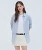 MUSINSA STANDARD WOMAN Women'S Relaxed Striped Sheer Shirt [Sky Blue]