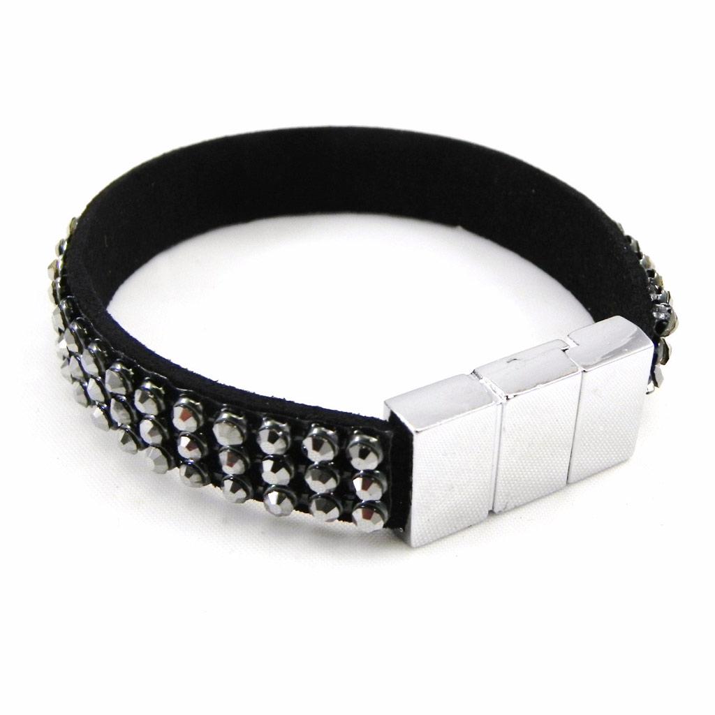 Les Trésors De Lily [G7923] - Gray 'Déesse' Rhinestone Bracelet