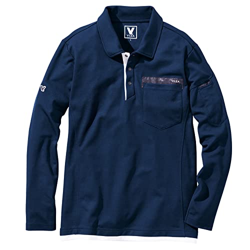 

Musashino Uniform Murakami Clothing Long Sleeve Polo Shirt 501, Workwear, Cotton Lining, Moisture-Wicking, Quick-Drying, Deodorizing Tape, All-Season,