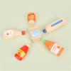 Rollenspiel Spielzeug Holz Getränkeset Küchen-Lebensmittelspielzeug Kinder Montessori Lernspiel Kinder Holz Nachahmungsspielzeug für Mädchen Jungen