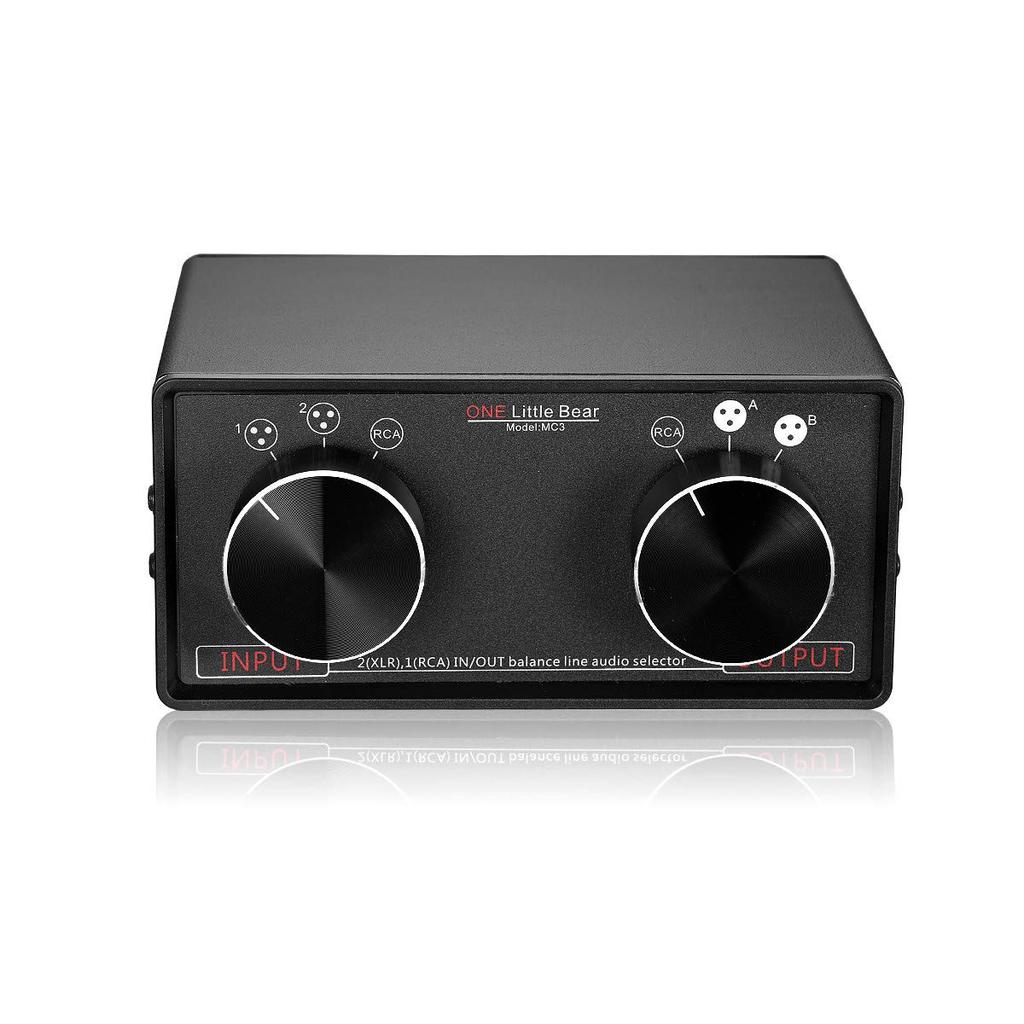 MC3 Passive Stereo Audio Selector Box Balanced Converter 3-IN-3-OUT XLR/RCA