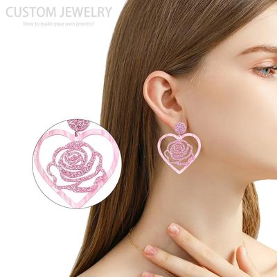 Fashionable Multi-layer Rose Flower Earrings for Women
