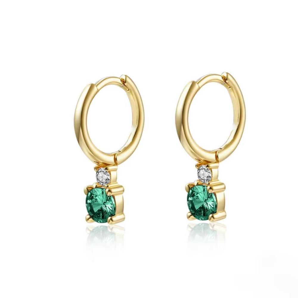 

2023 Модные серьги-кольца из нержавеющей стали с зеленой цепочкой для женщин, тонкие спиральные украшения для пирсинга хряща козелка с кубическим цирконием