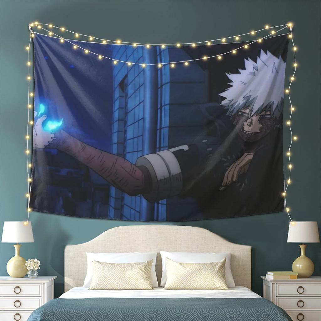 My Hero Academia Dabi Anime Manga MHA Blueflame Tapestry Wall Hanging Aesthetic Home Decor Tapestries for Living Room Bedroom