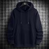 Reines Baumwoll-Kapuzensweatshirt Herren Einfarbig Locker Übergröße Lässig Sportlich Plus Samt Verdickt Sweatshirt Kapuzenpullover